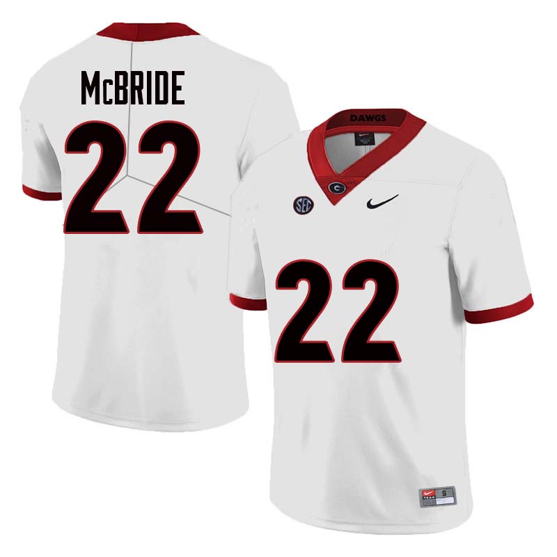 Men Georgia Bulldogs #22 Nate McBride College Football Jerseys Sale-White - Click Image to Close